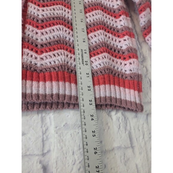 Maurices Chevron Crochet Open Knit Cardigan Oversized Woman's Size Small - Picture 3 of 8
